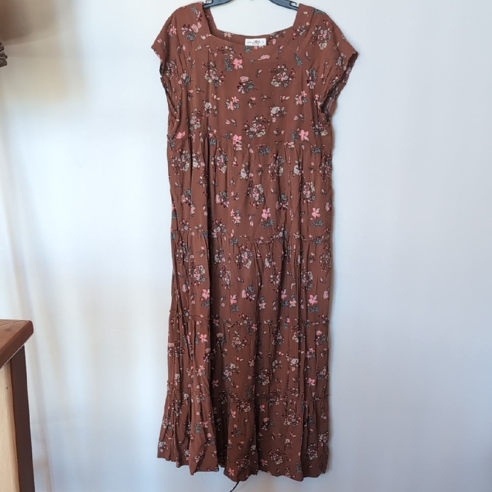Floral Brown Maxi Dress